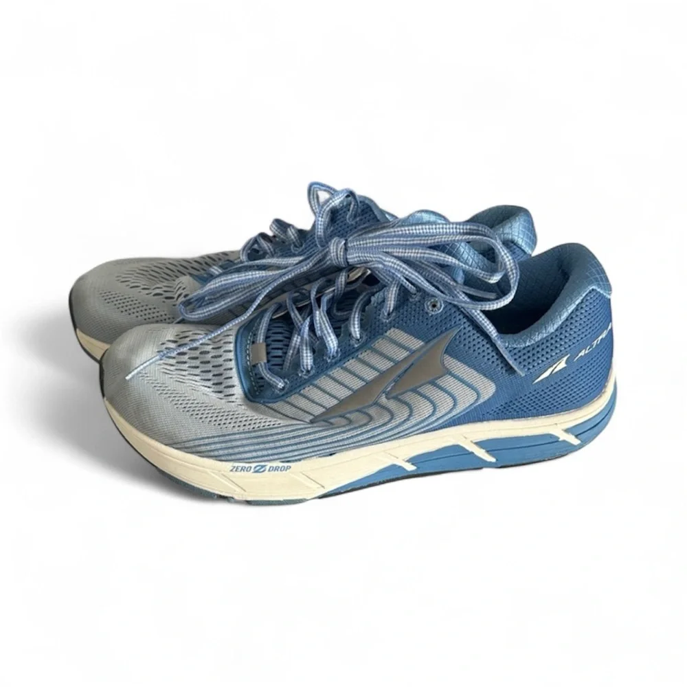 ALTRA INTUITION 4.5 Women’s Blue and Gray Athletic Shoes- size 8 -missing insole
